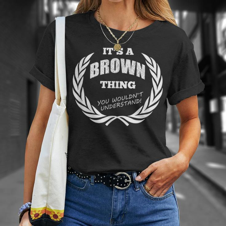 Brown Custom Name Funny Saying Personalized Names Gifts Unisex T-Shirt Gifts for Her