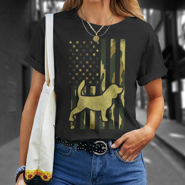 Camo Flag Beagle Vintage Animal Pet Hound Dog Patriotic T-shirt Gifts for Her
