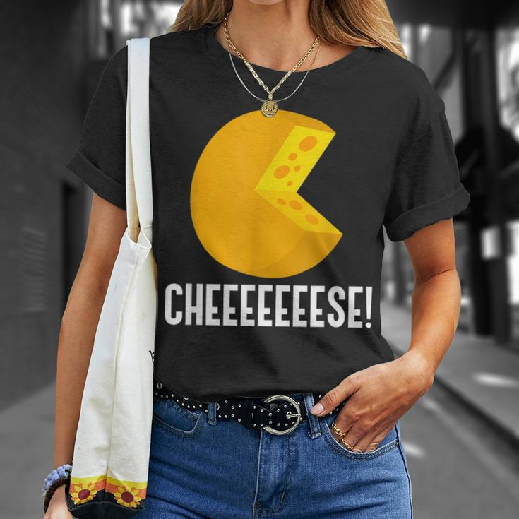 Cheeeeese Ironisches Zitat Käserei Bio-Lebensmittel T-Shirt Geschenke für Sie