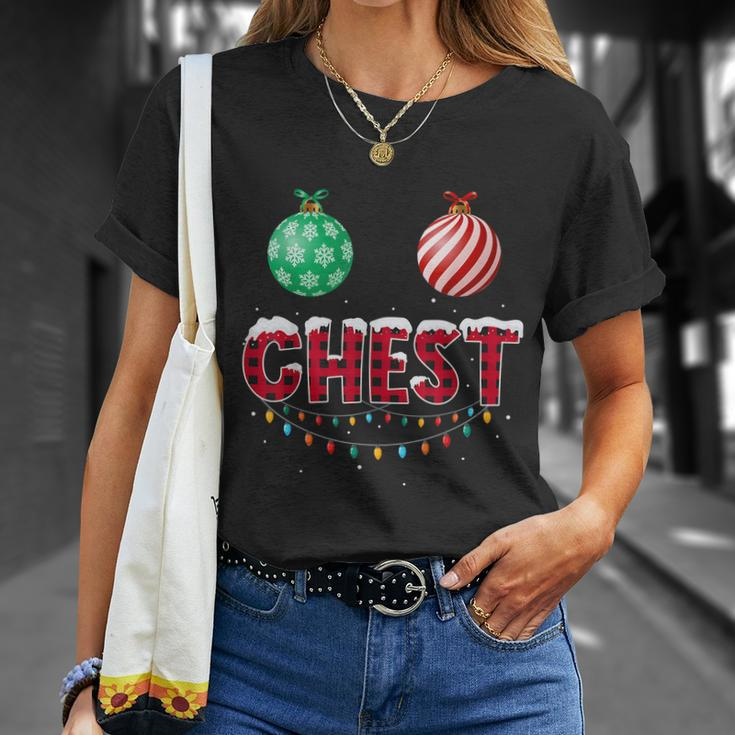 Chest Nuts Christmas Shirt Funny Matching Couple Chestnuts Unisex T-Shirt Gifts for Her