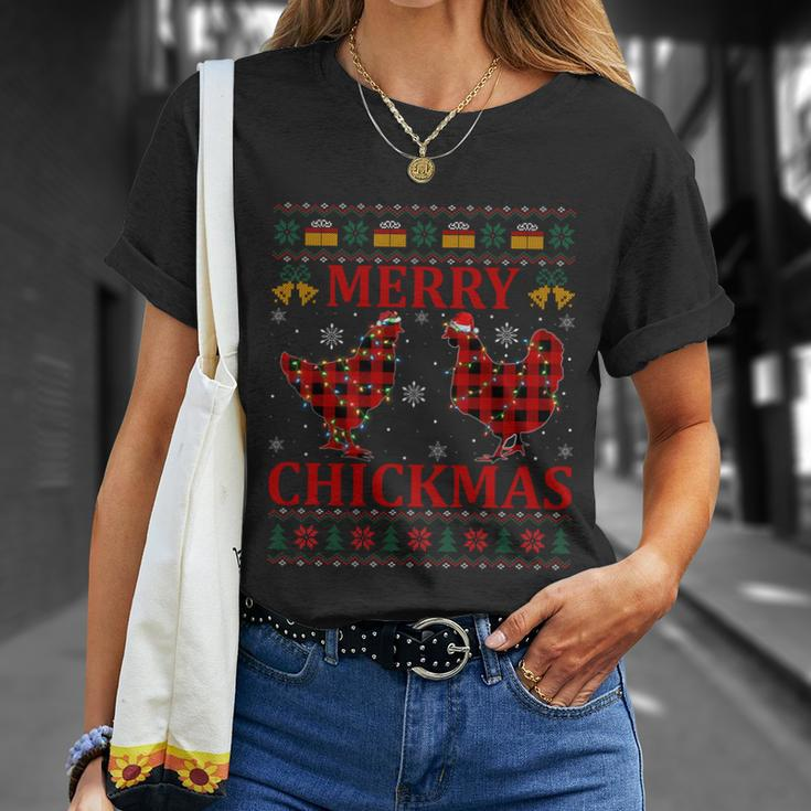 Chicken Lover Merry Chickmas Ugly Chicken Christmas Pajama Gift Unisex T-Shirt Gifts for Her