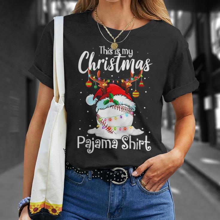 This Is My Christmas Baseball-Pyjama Für Mama Frauen Mädchen T-Shirt Geschenke für Sie