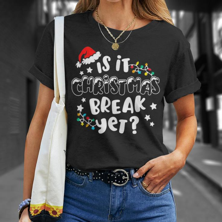 Is It Christmas Break Yet Christmas Lights For Teacher Women T-shirt Gifts for Her