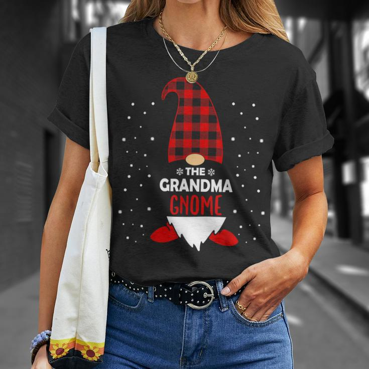 Christmas Grandma Gnome Red Plaid Funny Xmas Gnomes Pajama Unisex T-Shirt Gifts for Her