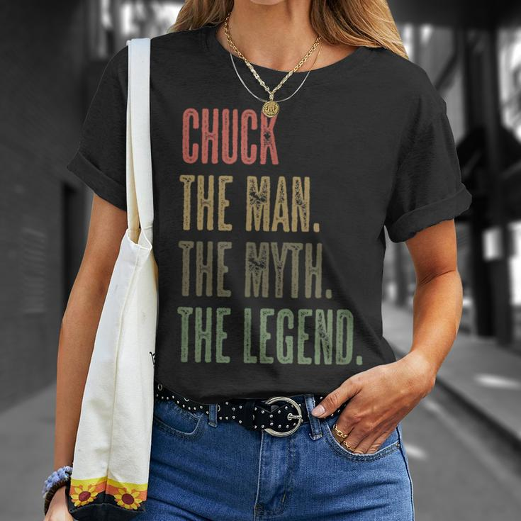 Chuck The Man The Myth The Legend | Funny Mens Boys Name Unisex T-Shirt Gifts for Her
