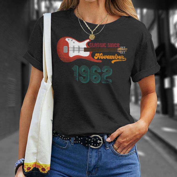 Classic Since November 1962 61 Geburtstag Gitarrenliebhaber T-Shirt Geschenke für Sie