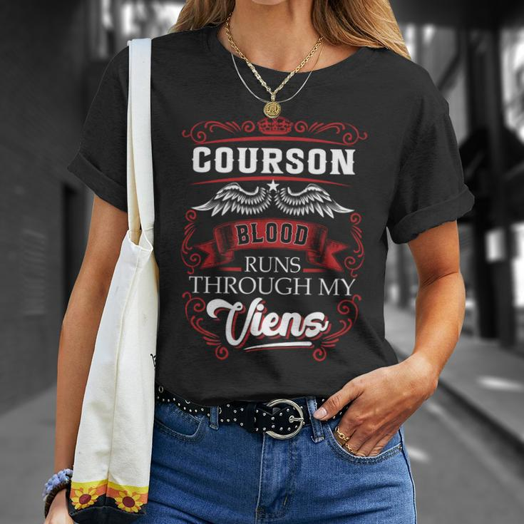 Courson Blood Runs Through My Veins Unisex T-Shirt Gifts for Her