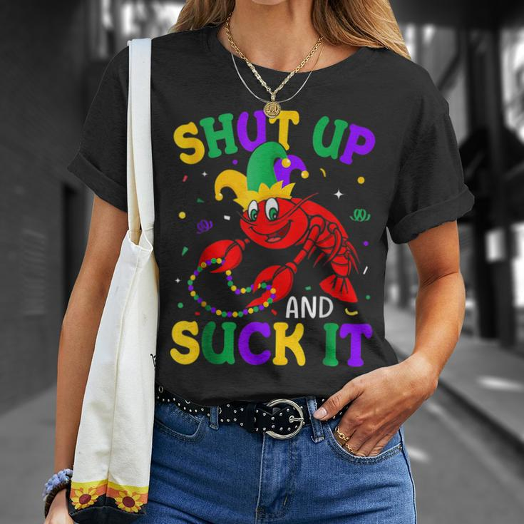 Crawfish Shut Up And Suck It Mardi Gras Fat Tuesdays T-Shirt Gifts for Her