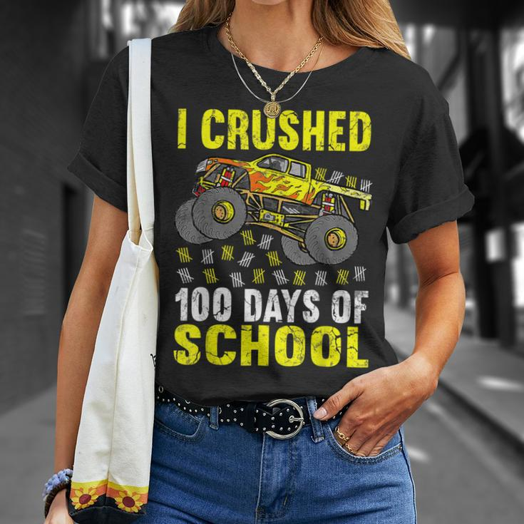 I Crushed 100 Days Of School Monster Truck Kids Girls Boys T-Shirt Gifts for Her