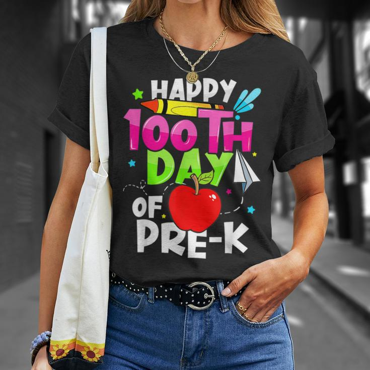 Cute Happy 100Th Day Of School Pre-K Teacher Student T-shirt Gifts for Her