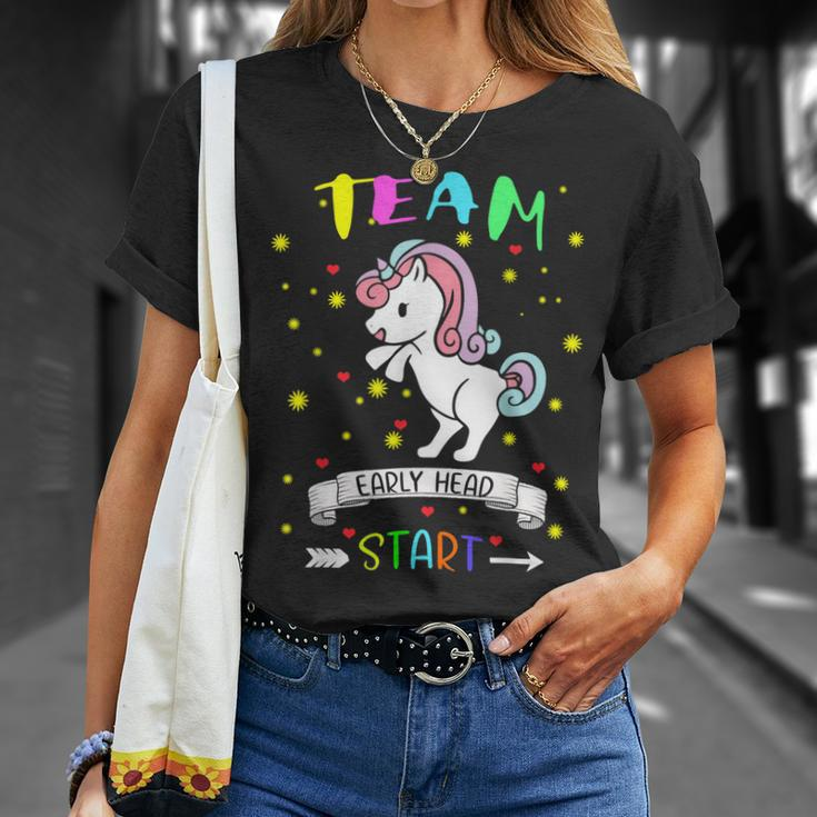 Cute Unicorn Team Early Head Start Back To School T-Shirt Gifts for Her