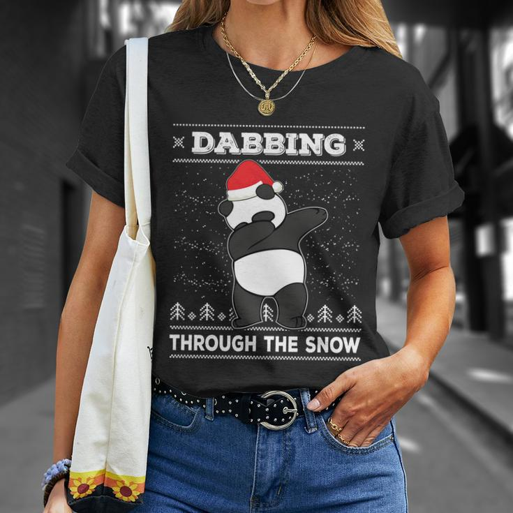 Dabbing Through The Snow Panda Dab Ugly Christmas Sweater Gift Unisex T-Shirt Gifts for Her