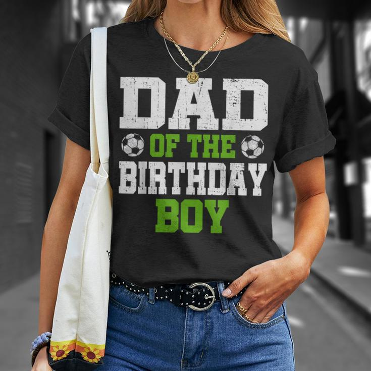 Dad Of The Birthday Boy Soccer Player Vintage Retro T-Shirt Gifts for Her
