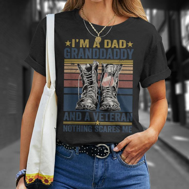 Mens Im Dad Granddaddy And A Veteran For Fathers Day T-Shirt Gifts for Her