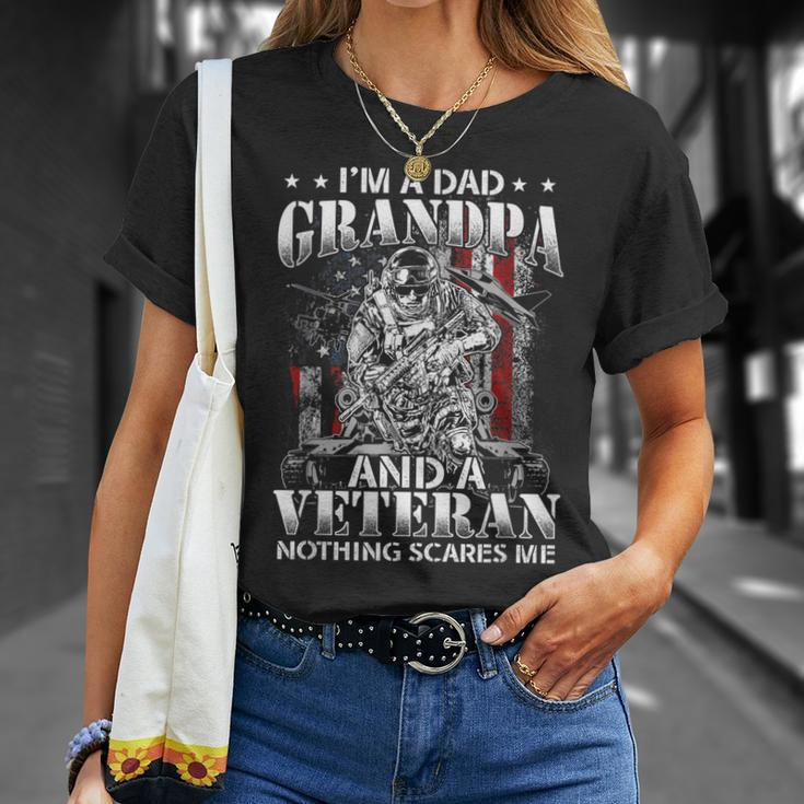 Im A Dad Grandpa And A Veteran Patriot Usa Flag Army Old Man T-Shirt Gifts for Her