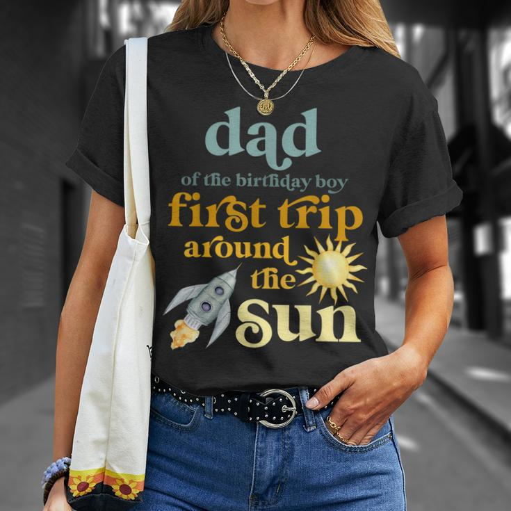 Mens Dad Outer Space 1St Birthday First Trip Around The Sun Baby T-Shirt Gifts for Her