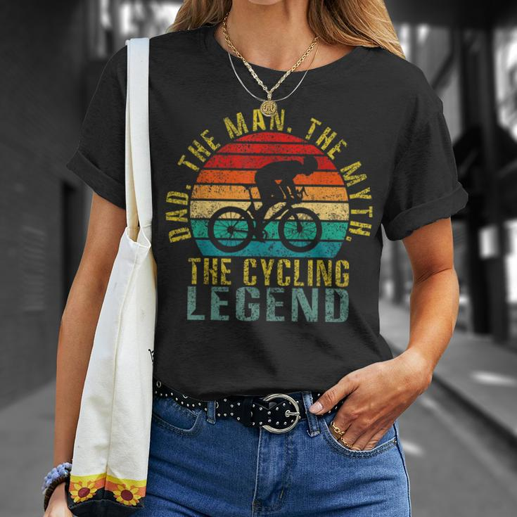 Dad The Man The Myth The Cycling Legend Funny Retro Unisex T-Shirt Gifts for Her