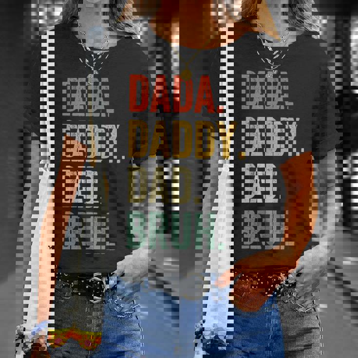 Mens Dada Daddy Dad Bruh Fathers Day Dad Life Vintage T-Shirt Gifts for Her