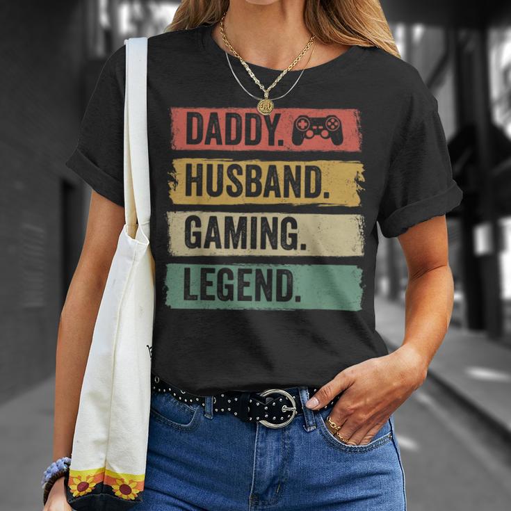 Daddy Ehemann Gaming Legende Vintage Video Gamer Papa Vater T-Shirt Geschenke für Sie