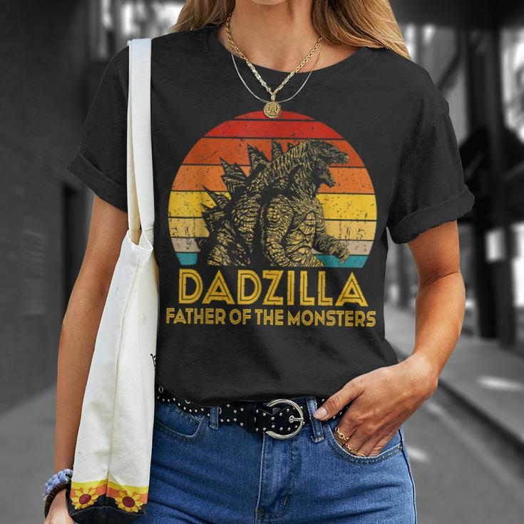 Mens Dadzilla Father Of The Monsters Vintage Fathers Day For Dad T-Shirt Gifts for Her