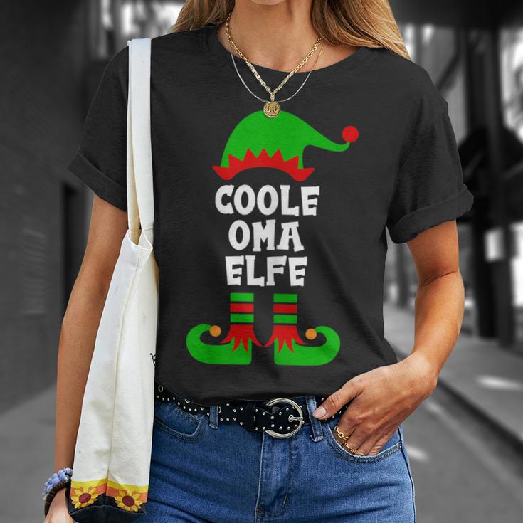 Damen Coole Oma Elfe Partnerlook Familien Outfit Weihnachten T-Shirt Geschenke für Sie