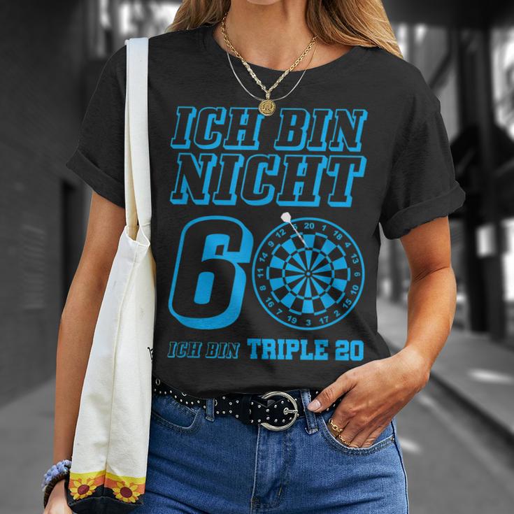 Darts 60 Geburtstag Dart Pfeil Geschenk Dartspieler T-Shirt Geschenke für Sie