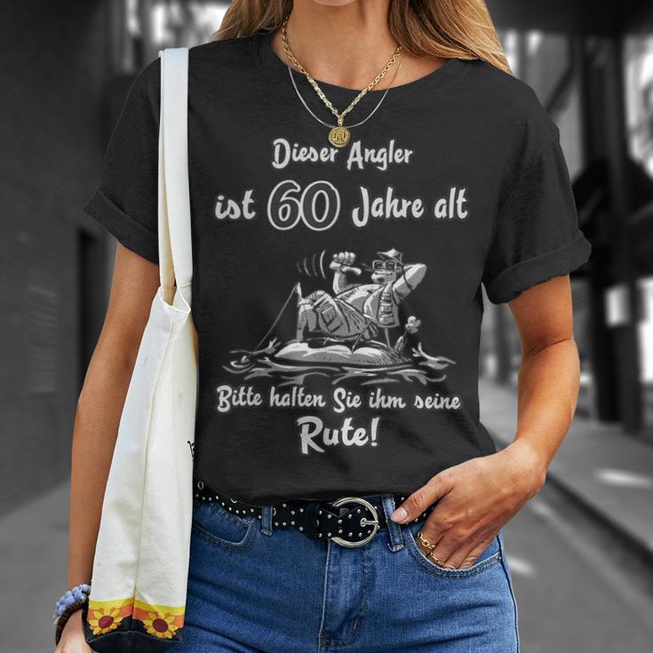 Das Geschenk Für Angler Zum 60 Geburtstag Rute Halten T-Shirt Geschenke für Sie