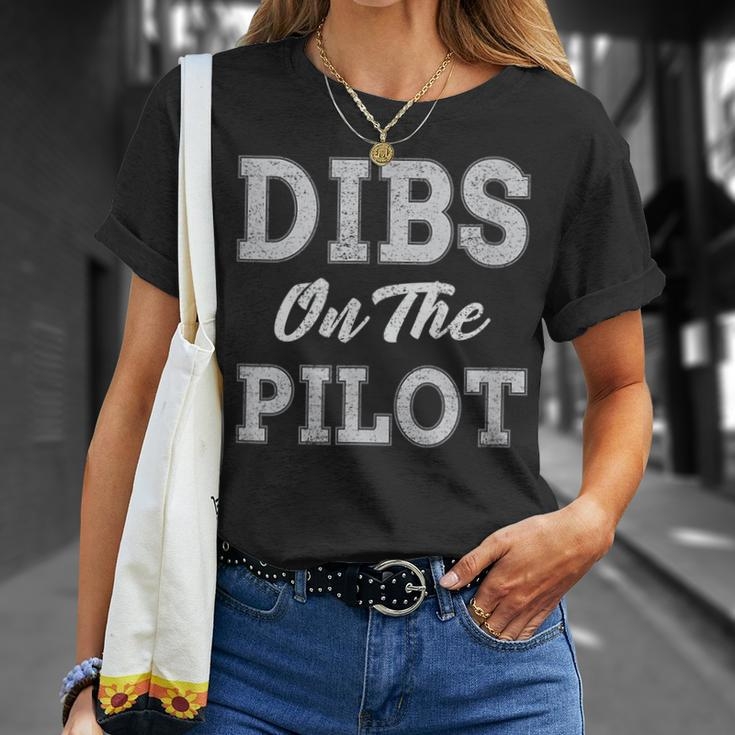 Dibs On The Pilot Wife Girlfriend Women Boys Girls Aviation T-shirt Gifts for Her