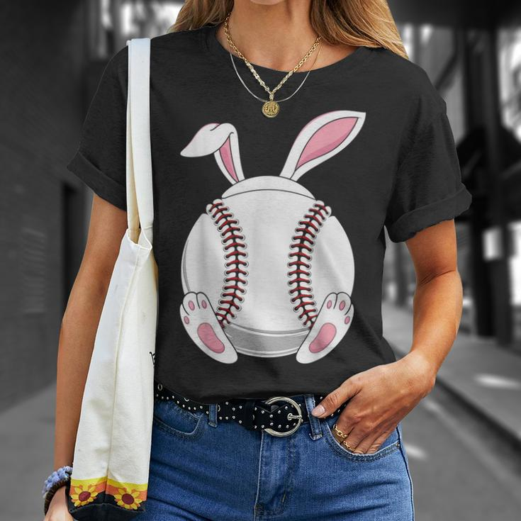 Easter Bunny Baseball - Funny Easter Baseball Rabbit Ears Unisex T-Shirt Gifts for Her