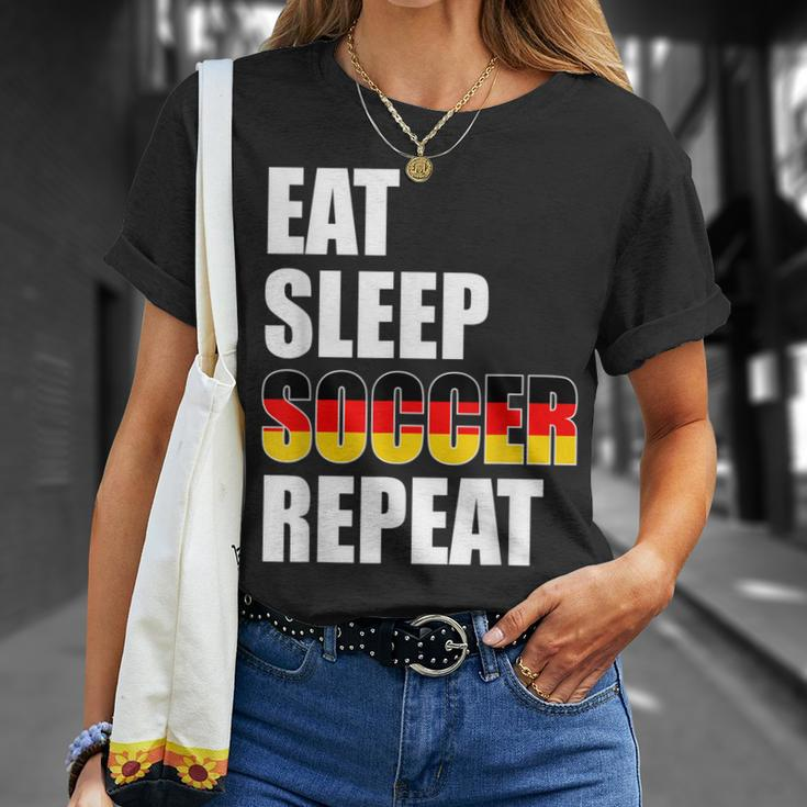 Eat Sleep Soccer Repeat Cool Soccer Germany Lover Player T-shirt Gifts for Her