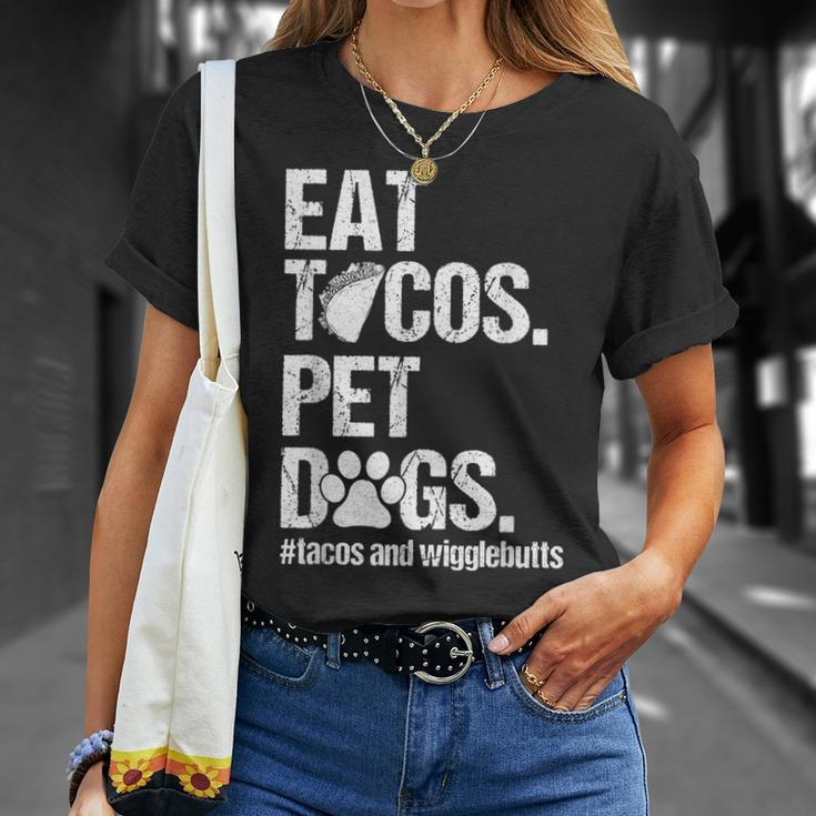 Eat Tacos Pet Dogs Tacos And Wigglebutts Retro Unisex T-Shirt Gifts for Her