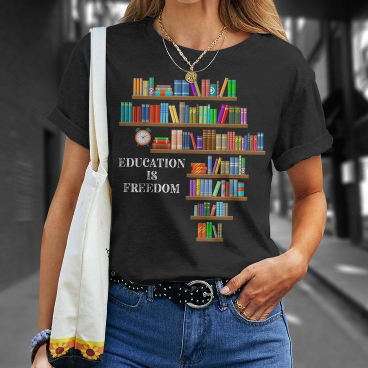 Education Is Freedom Book Reader Black History Month Pride T-Shirt Gifts for Her