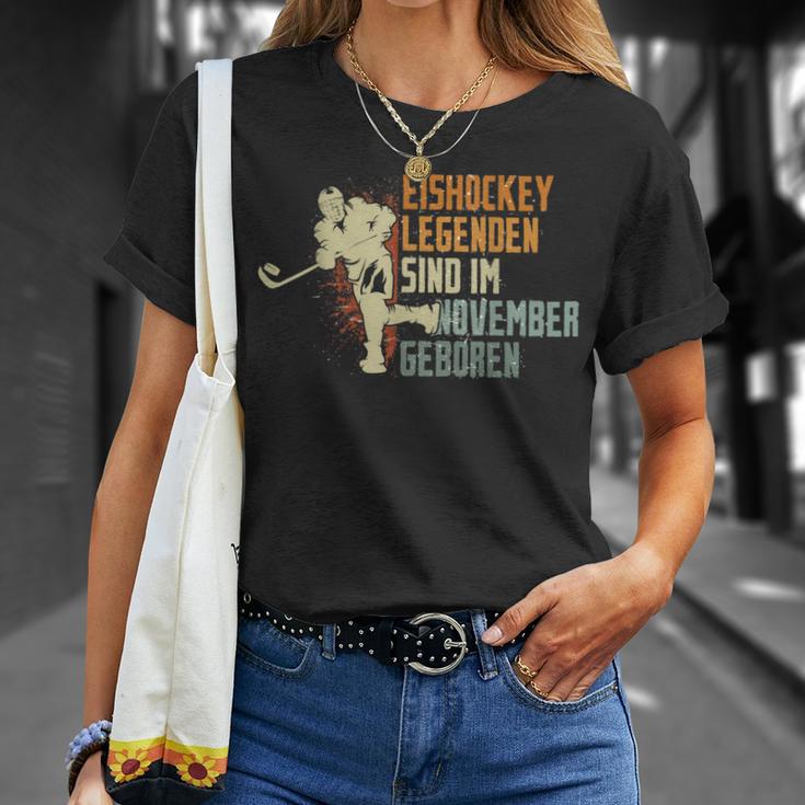 Eishockey Legenden Sind Im November Geboren Geburtstag Motiv T-Shirt Geschenke für Sie