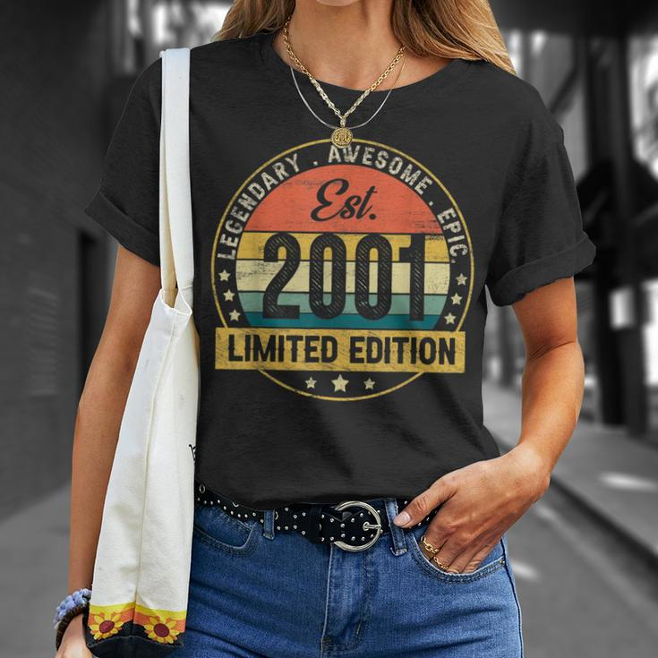 Est Vintage 2001 22 Year Old Gifts 22Nd Birthday Boys Girls Unisex T-Shirt Gifts for Her