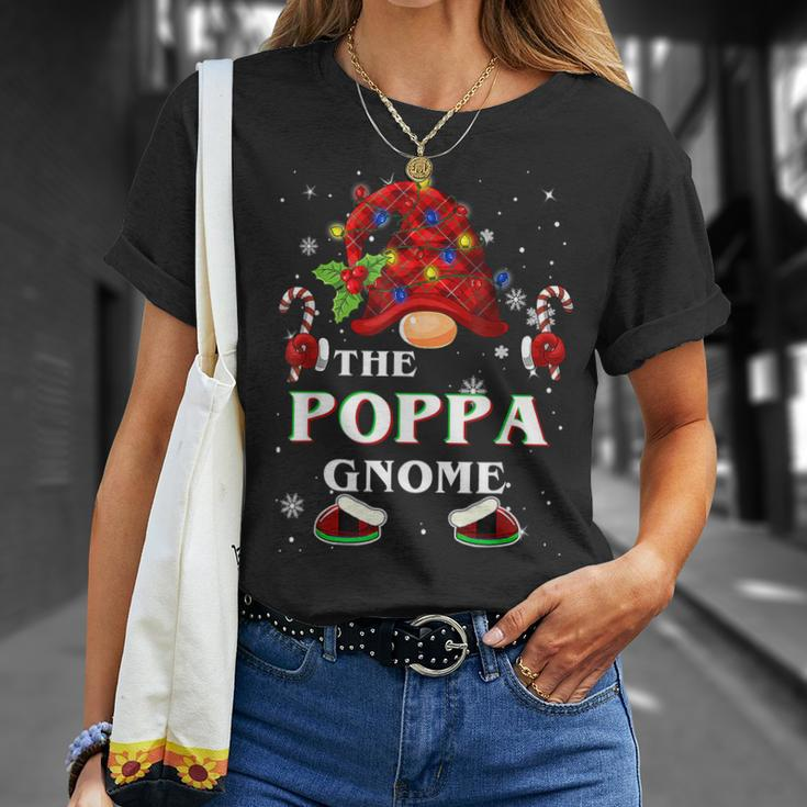 Family Xmas Pajama Poppa Gnome Buffalo Plaid Matching Unisex T-Shirt Gifts for Her