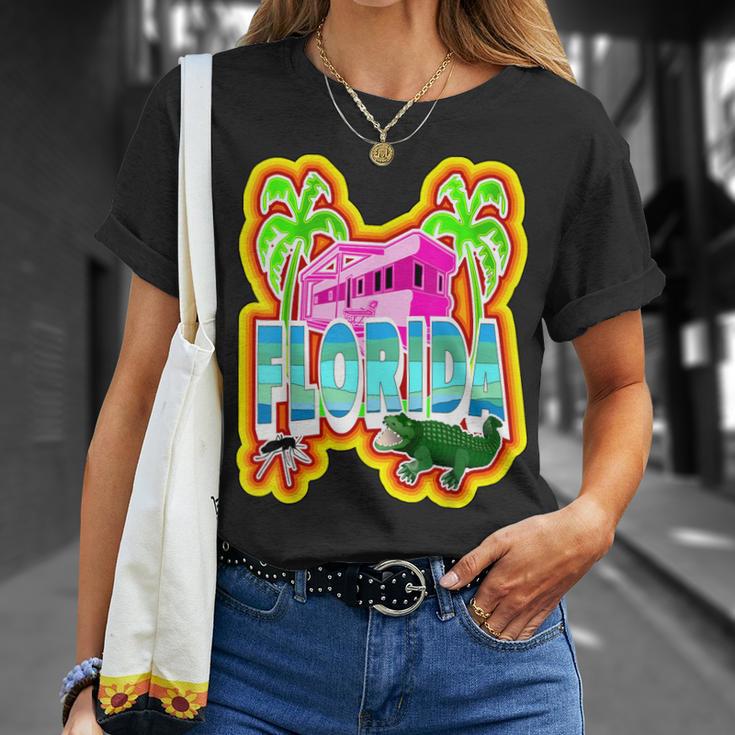 Farbenfroher Redneck Florida Alligator T-Shirt, Lustiges Käfer-Design Geschenke für Sie