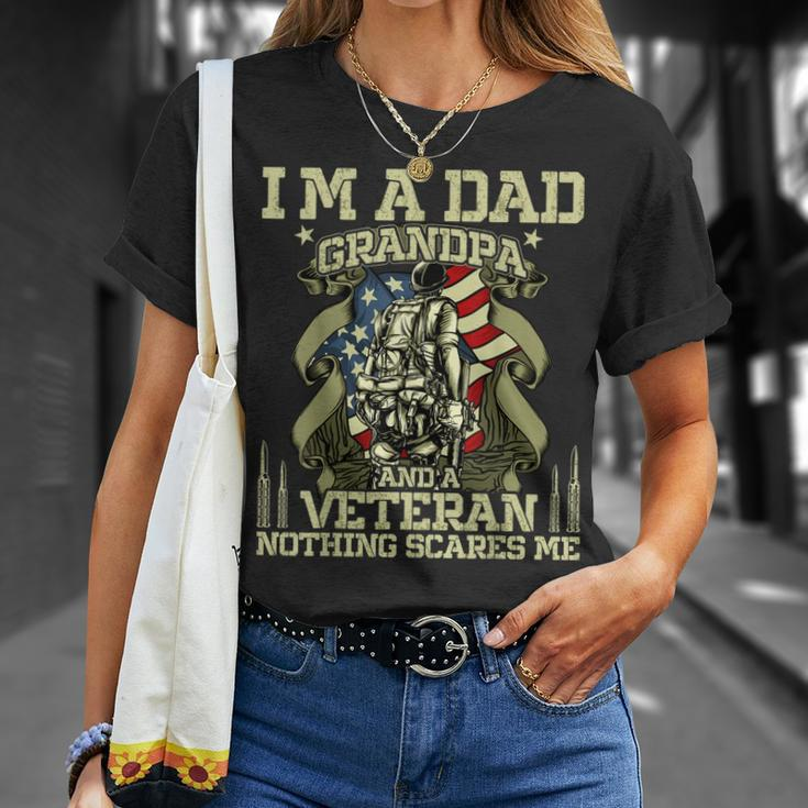 Fathers Day 4Th Of July Im A Dad Grandpa And A Veteran T-Shirt Gifts for Her