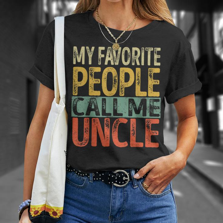 Mens My Favorite People Call Me Uncle Vintage Retro Fathers Day T-Shirt Gifts for Her