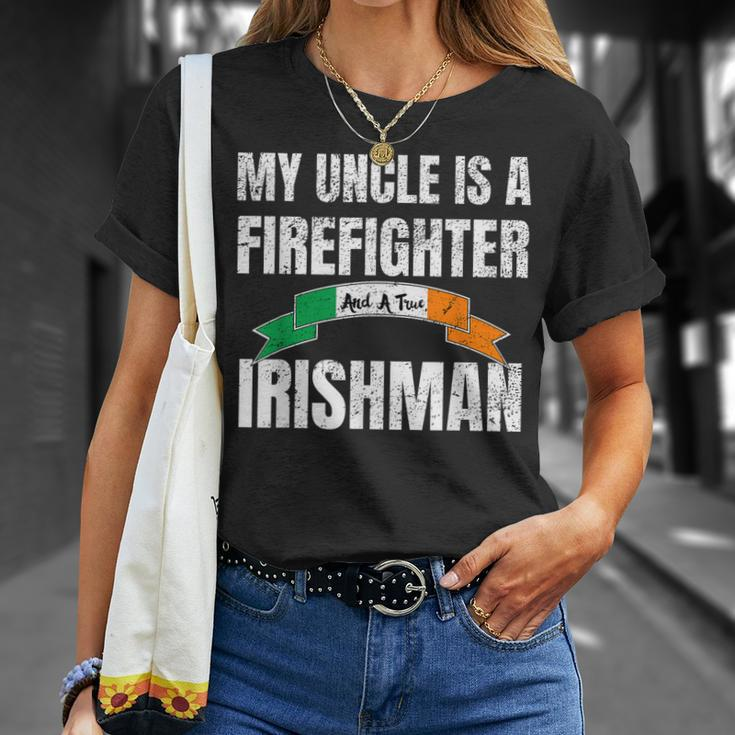 Firefighter St Paddy True Irishman Best Uncle Gift Unisex T-Shirt Gifts for Her