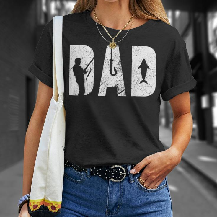 Fishing Dad Fathers Day With Fish And Fishing Hook Crunch T-shirt Gifts for Her