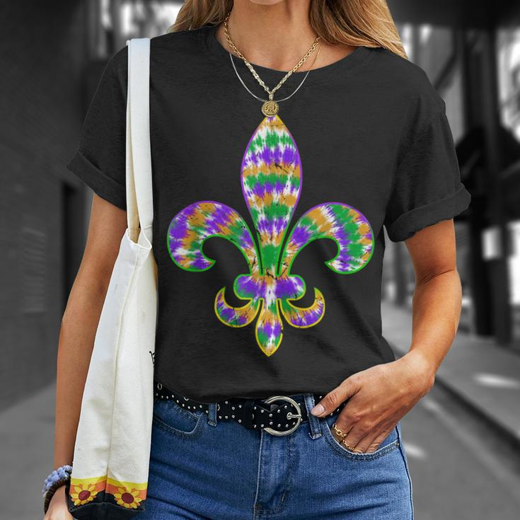 Fleur De Lis Mardi Gras Carnival Symbol New Orlean Tie Dye T-shirt Gifts for Her