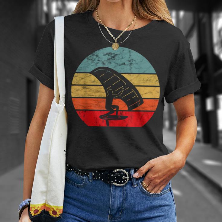 Folie Vintage Retro Foiler Elektrisches Hydrofoil Surfboard T-Shirt Geschenke für Sie