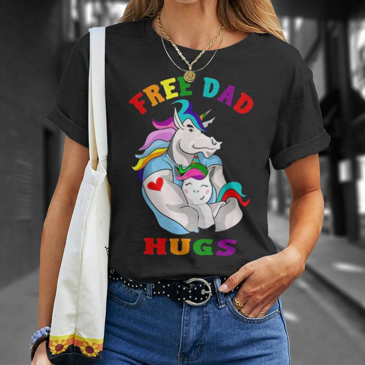 Free Dad Hugs Lgbt Gay Pride V2 Unisex T-Shirt Gifts for Her