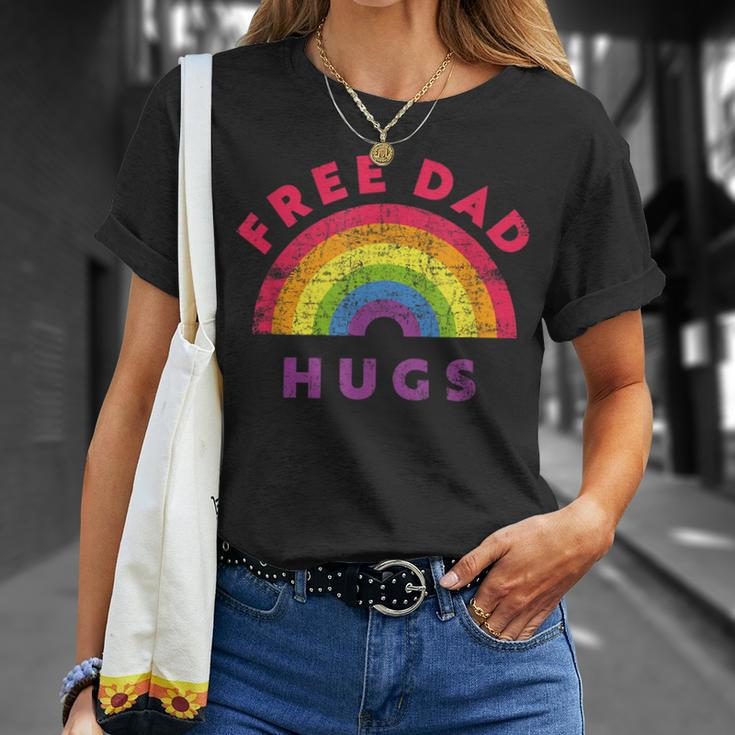 Free Dad Hugs Free Dad Hugs Rainbow Gay Pride T-Shirt Gifts for Her