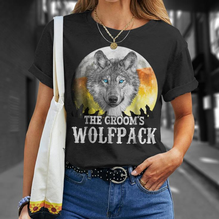Funny Bachelor Party Grooms Wolf Pack Unisex T-Shirt Gifts for Her