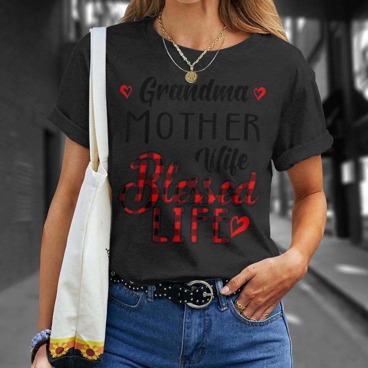 Funny Family Grandma Mother Wife Blessed LifeUnisex T-Shirt Gifts for Her