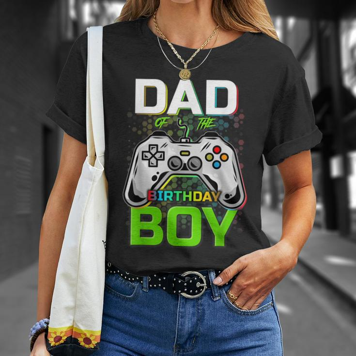 Funny Gaming Video Gamer Dad Of The Birthday Boy Unisex T-Shirt Gifts for Her