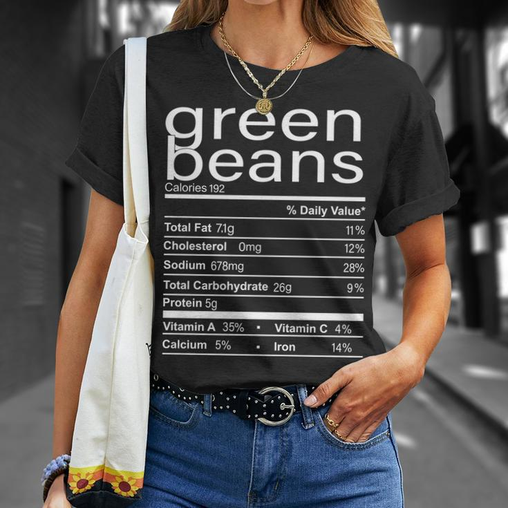 Funny Green Bean Nutrition Unisex T-Shirt Gifts for Her