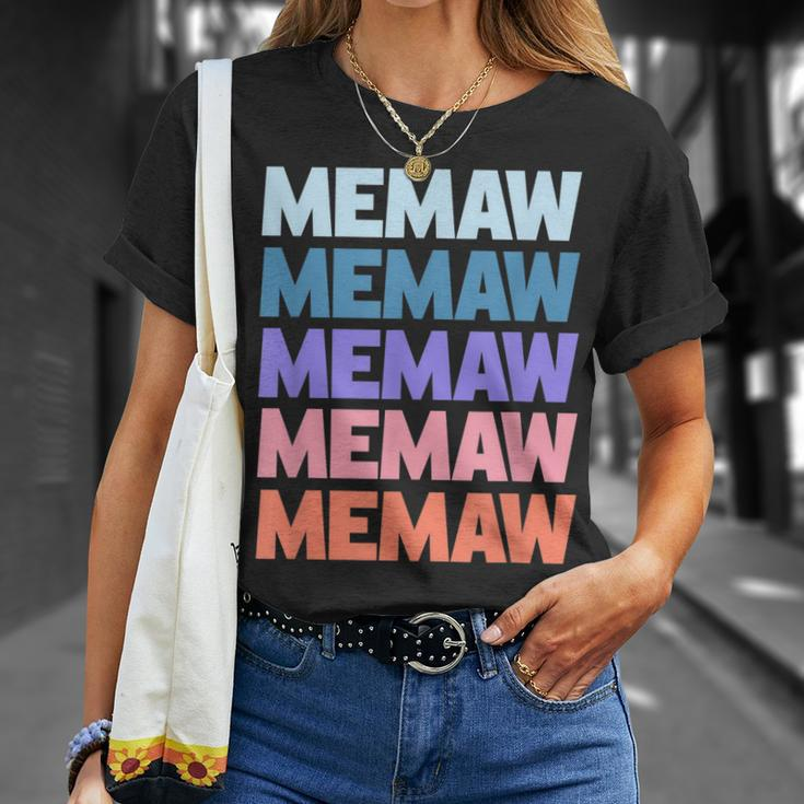 Funny Modern Repeated Text Design Memaw Grandmother Unisex T-Shirt Gifts for Her