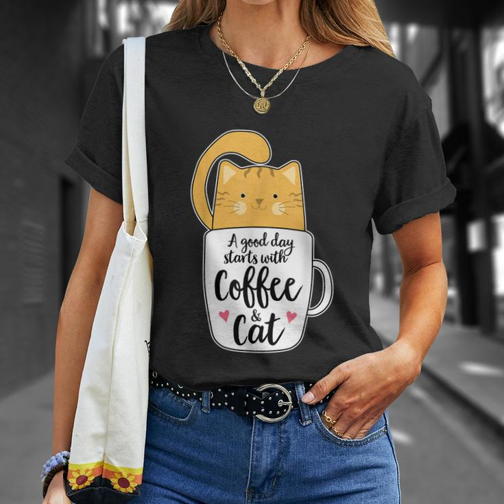 Funny Orange Cat Coffee Mug Tshirt Cat Lover Unisex T-Shirt Gifts for Her